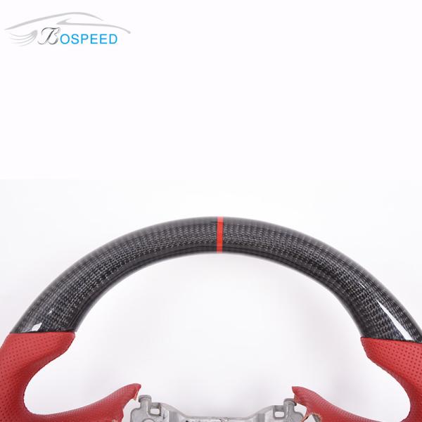 Red Leather Sports A90 Supra Steering Wheel Toyota Alcantara