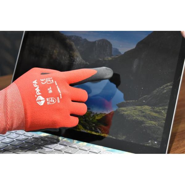 CE Level 3 Women Red Nylon Knit Work Gloves Knit 2