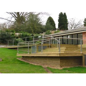 Residential Balcony Stainless Steel And Glass Balcony Railings 1000mm Balustrade