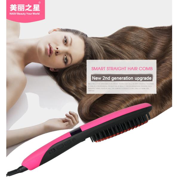 100-240V Home Hair Straightener , Flat Iron Hair Straightener Brush Comb
