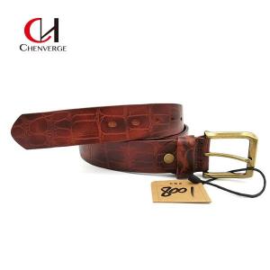 Cheap Cowhide Crocodile Embossed Leather Belt Multicolor Wear Resistant wholesale