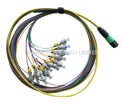 FC 12 Core Fiber Trunk Cable , MTP MPO Cable Ribbon 3M Single Mode 0.9mm
