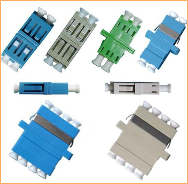 OM3 OM4 LC Quad Fiber Optic Adapter for Fiber Patch Cord , Blue / Beige / Aqua