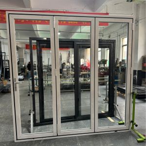 Thermal Break Aluminum Folding Doors Double Tempered Glass