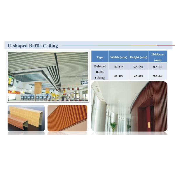 Extruded Profile Suspended Metal Ceiling Commercial Aluminium Baffle Ceiling Linear Metal Strip Panel