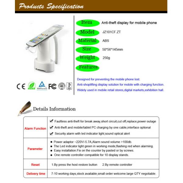 top quality mobile phone security stand display holder easy fiexed by 3M stickers & screws