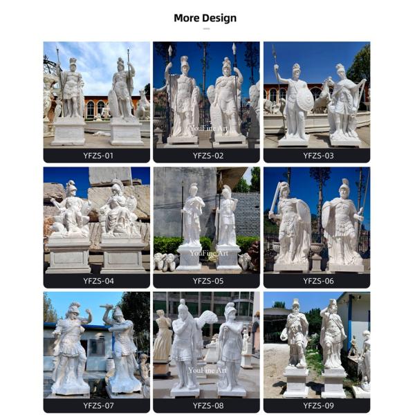 Outdoor Garden Life Size Sitting Greek Warrior Statue Marble Sculpture