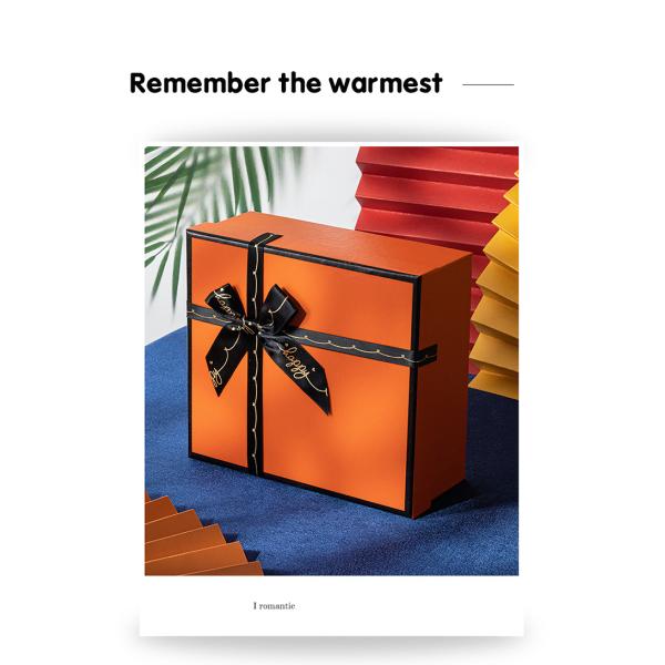 Cardboard Packaging Box Recyclable Paper Eco Friendly Luxury Gift Box With Bow