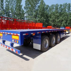 China Tri Axle Flat Bed Semi Trailer for Sale in Mozambique on sale