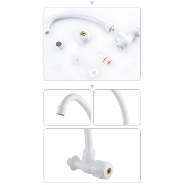 Wall Mounted Kitchen Faucet With Single Handle And Excellent ABS Material Included