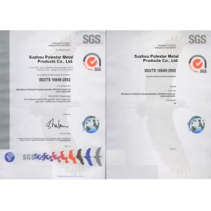 SUZHOU POLESTAR METAL PRODUCTS CO., LTD Certifications