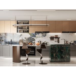 Buy cheap Sophisticated Residential Stainless Steel Kitchen Cabinets With Deep Gray And from wholesalers
