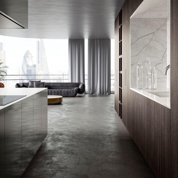 Custom Aluminum Simple Wood Veneer Wall Cabinet Kitchen Modern 304 Stainless Steel Kitchen Cabinet With Island