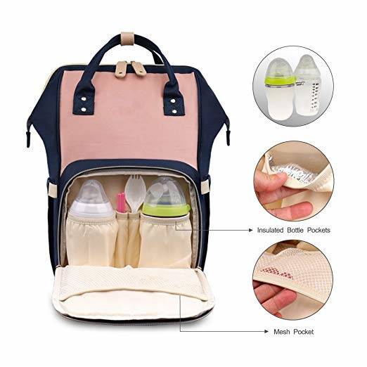 Large Modern Trendy Mummy Diaper Bag Backpack Style With Insulated Pockets