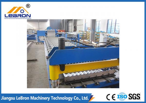 Quality New blue color corrugated roof sheet roll forming machine made in China Automatic PLC Control for sale