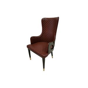 Cheap High Back 104cm Wrought Iron Upholstered Dining Chairs wholesale