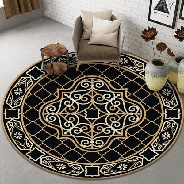Abstract Printing Living Room Floor Carpets Circular Visual absorbent door mat