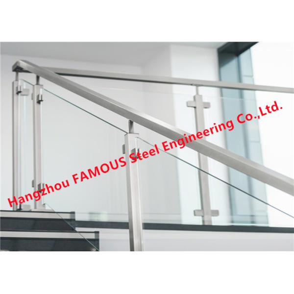 Round Or Rectangle Top Pipe Smooth 800MM Stainless Steel Stair Handrail Anti Corrosion