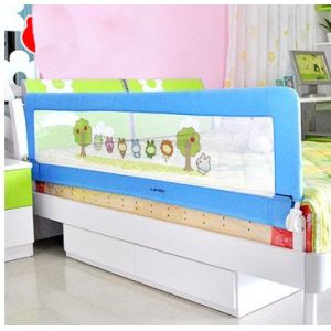 Blue Cartoon Childrens Bed Guards , Safety Toddler Bed Railing