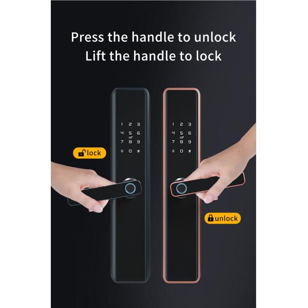Biometric Smart Wifi Door Lock With Handle Keyless Entry Door Lock With Fingerprint