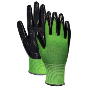 Cheap Middle Duty Gardening Work Gloves Bamboo Viscose Knit Palm Nitrile Coated wholesale
