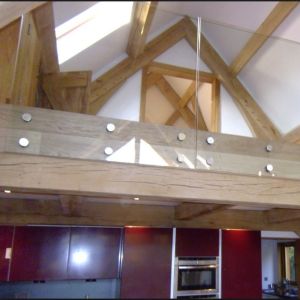 Standoff Glass Building Deck Railing , Stainless Steel Guardrail Systems 900