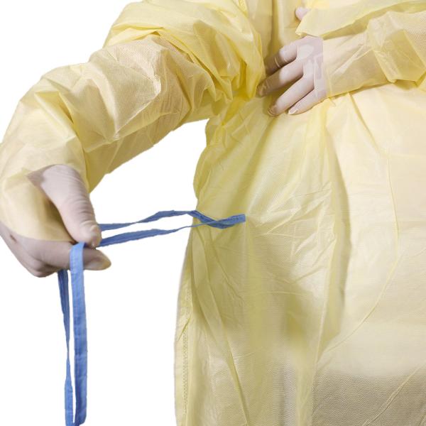 SMMS Disposable Isolation Gown For Medical Short Front Long Back Thumb Loop