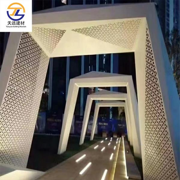 Custom Perforated Aluminum Curtain Wall With LED Lighting Perforated Aluminium Plate