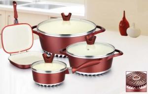 Cheap cookware set with energy-saving bottom nonstick cookware set aluminium cookware set wholesale
