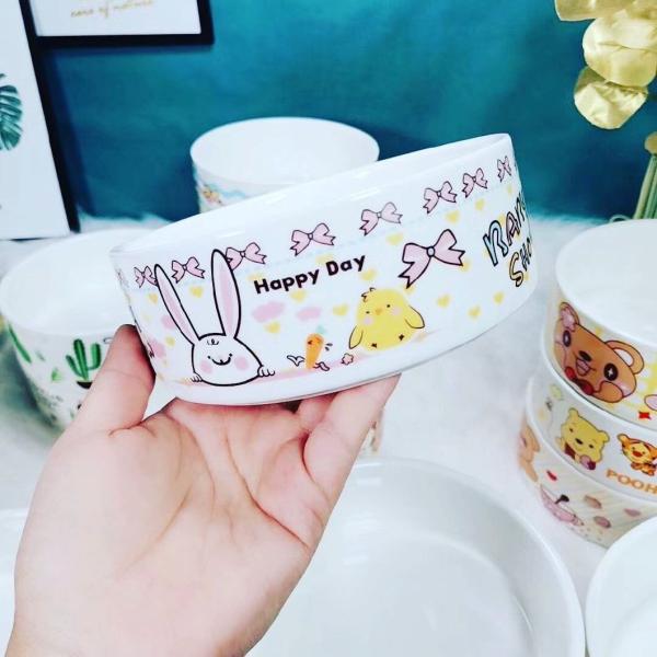 Pet Porcelain Engaved Printing Cute Dog Bowls Pup Cat Feeder