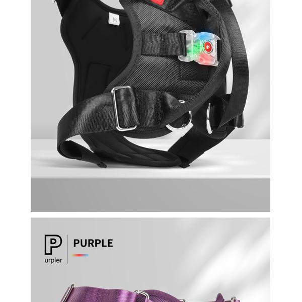 Dog Harness Vest Heavy Duty Padded Reflective USB Nylon Material Oxford Made LED Light