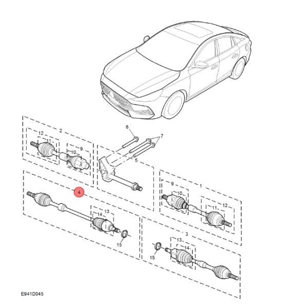 OE NO. 10619630 68x11x11cm Auto Parts Right Front Halfshaft Assembly for MG5/Roewe I5
