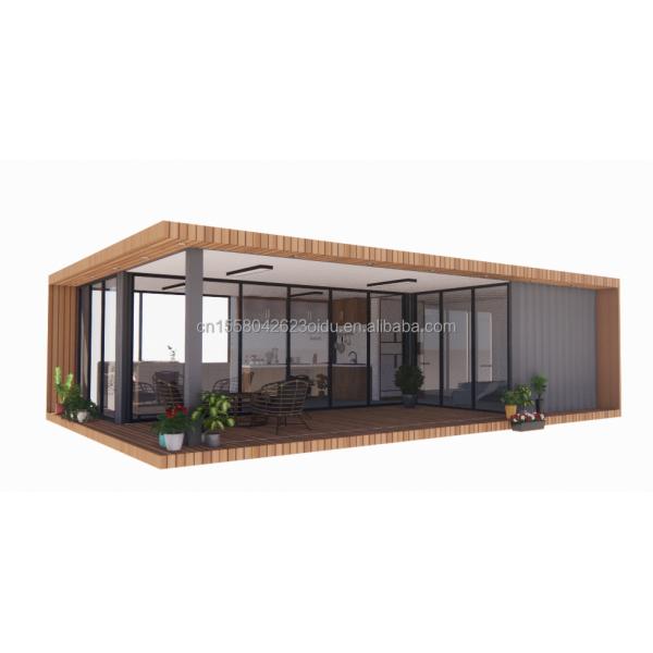 2 Bedrooms Prefabricated Tiny Home Made of Steel Material for Modern Design Wooden Residential Home in Outdoor Office