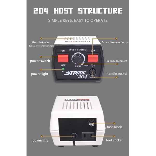 65W Dental Lab Micromotor High Power Speed 35000(R/Min) Strong 204 Dental Micromotor