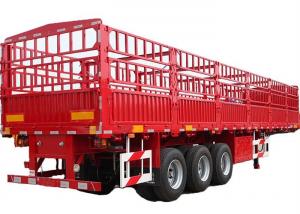 Cheap Red 600mm Animal Transport Trailer 12R22.5 Triple Axle Semi wholesale