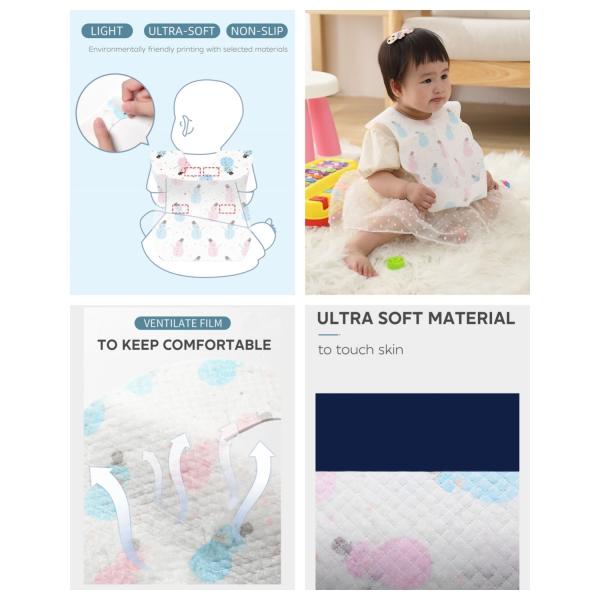 Unisex Disposable Feeding Baby Bibs highly Absorbent Daily Mealtime Use