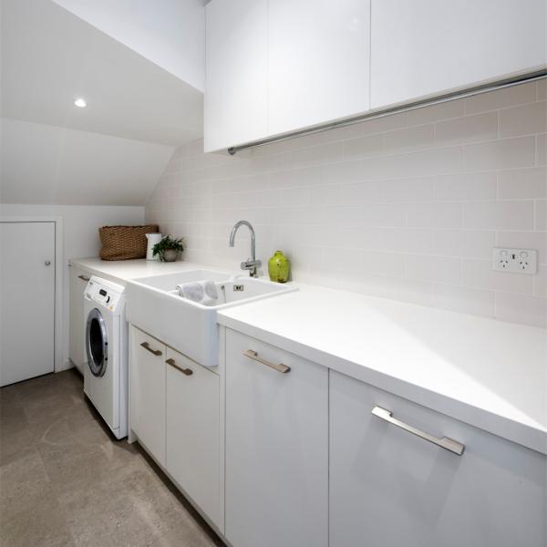 Multifunction Matte White Laundry Room Sink Cabinet Washing Machine Unit