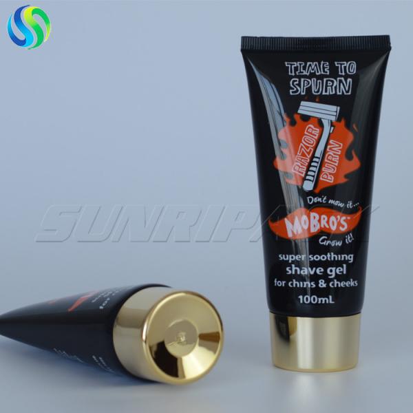 Quality 100ml/3.5oz empty shiny cap shave gel plastic tube for cosmetics packaging for sale
