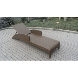 Contemporary Resin Wicker Sunlounger , Folding Beach Lounge Chair