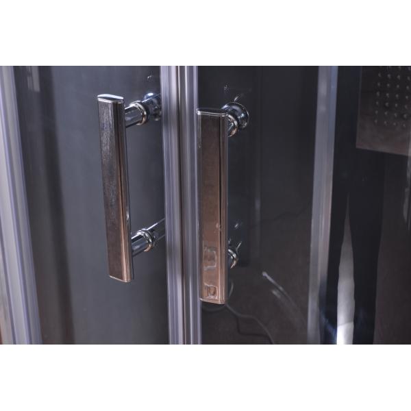 Dark Grey Profiles Quadrant Shower Cubicles , Curved Corner Shower Units