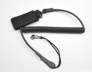 Cheap Tactical pistol lanyard sling hand gun elastic secure spring coil w/belt velcro&snap hook wholesale