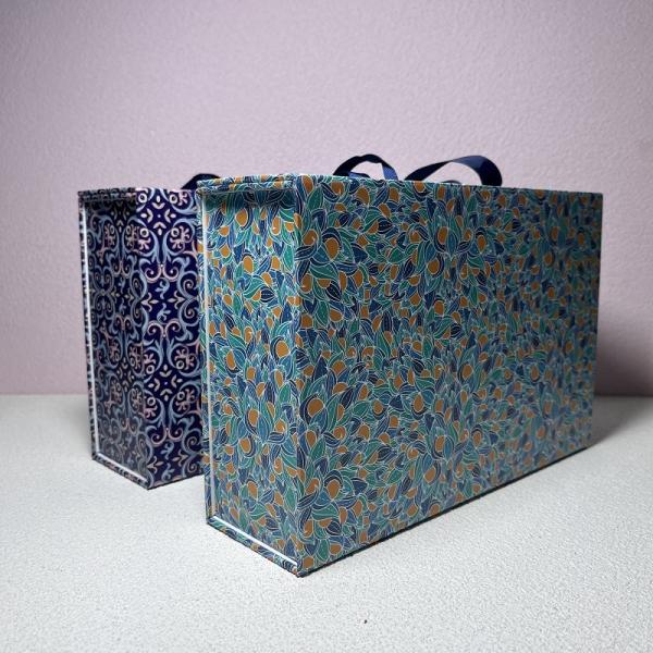 Custom Flower Pattern Folding Packaging Gift Box for Gift Storage