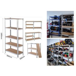 5 Tier Racking Shelves Adjustable Metal Shelves Multi Purpose Boltless