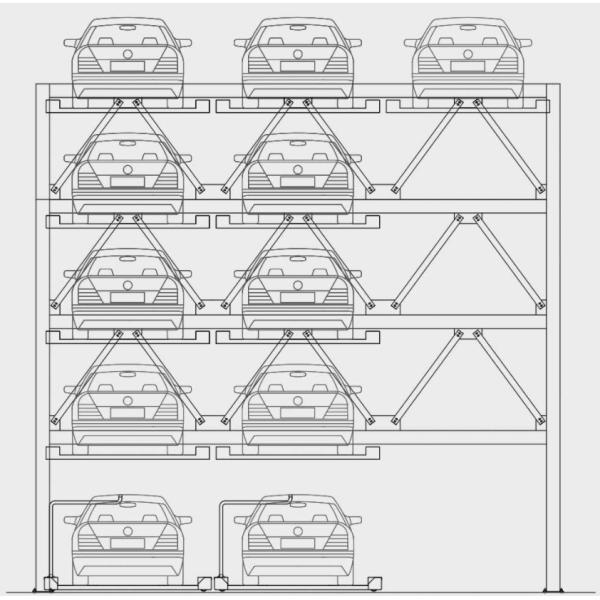 Chain Drive Commercial Parking Lifts ISO9001 Multilevel Car Parking System