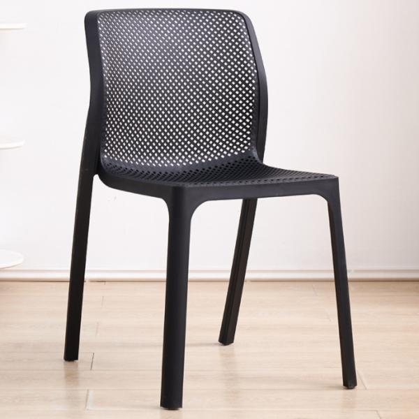 Close-up of stackable chair design