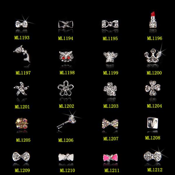 Hot NEW Wholesale Alloy Jewelry 3D Nail Art Jewelry Nail rhinestones Sticker Supplier Number ML1193-1212