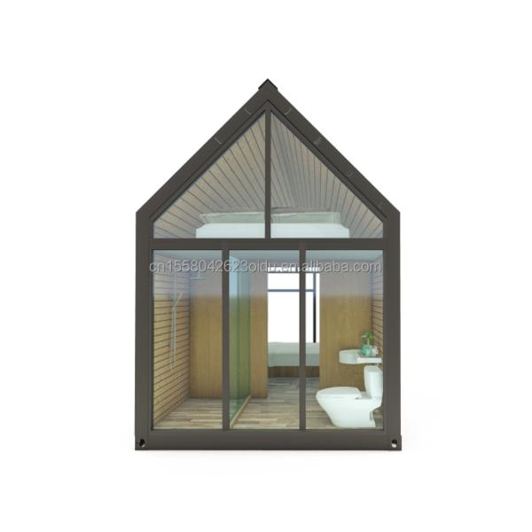 Outdoor 20ft Prefabricated Steel Structure Home House Container Flat Pack Houses Made of 50/75/100mm Wave Sandwich Panel