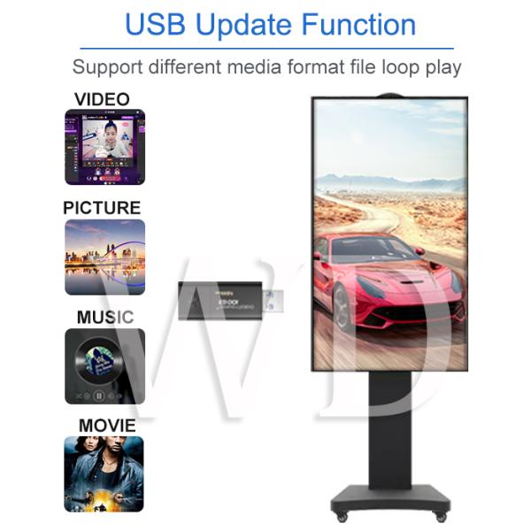 Movable 3500 Nits Convenience Store Digital Signage High Brightness