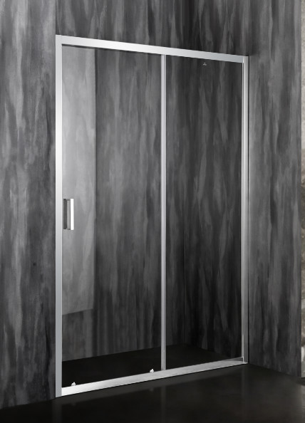 100X195CM Tempered Glass Sliding Shower Doors With Chromed Profile And Clear Glass