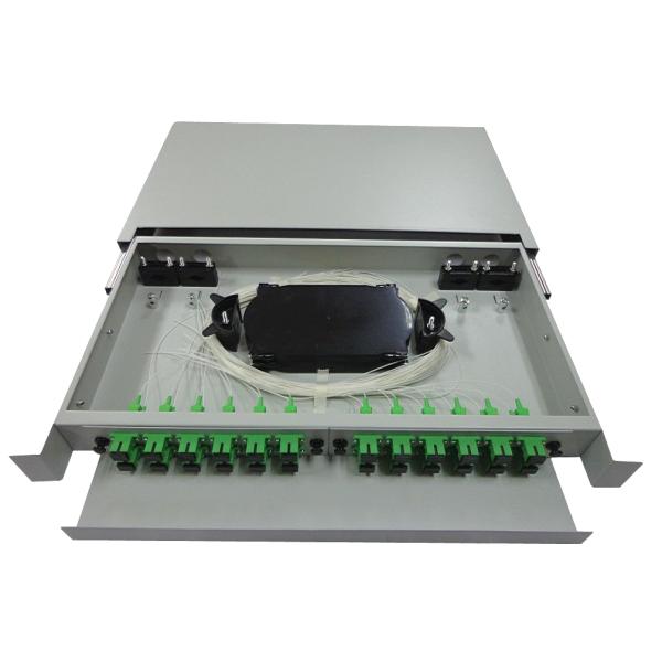 24 Port Sliding Type Rack Mount Fiber Optic OFDF Patch Panel & Enclosure